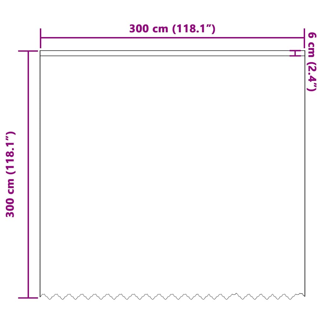 vidaXL Κουρτίνες με κουρτίνες Floral Λευκό 300 x 300 cm Πολυεστέρας