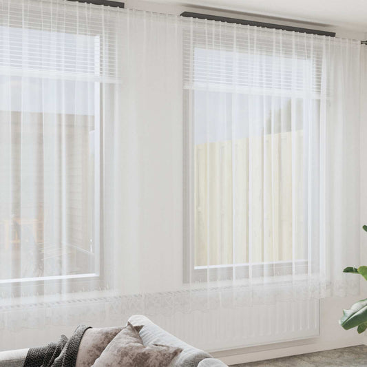 vidaXL Κουρτίνα Δαντέλας Λευκό 260 x 400 εκ Πολυεστέρας