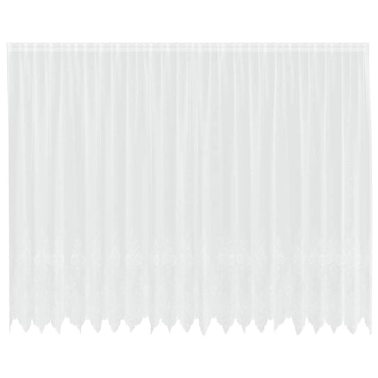 vidaXL Κουρτίνα Δαντέλας με κουρτίνες Λευκό 500x200cm Πολυεστέρας