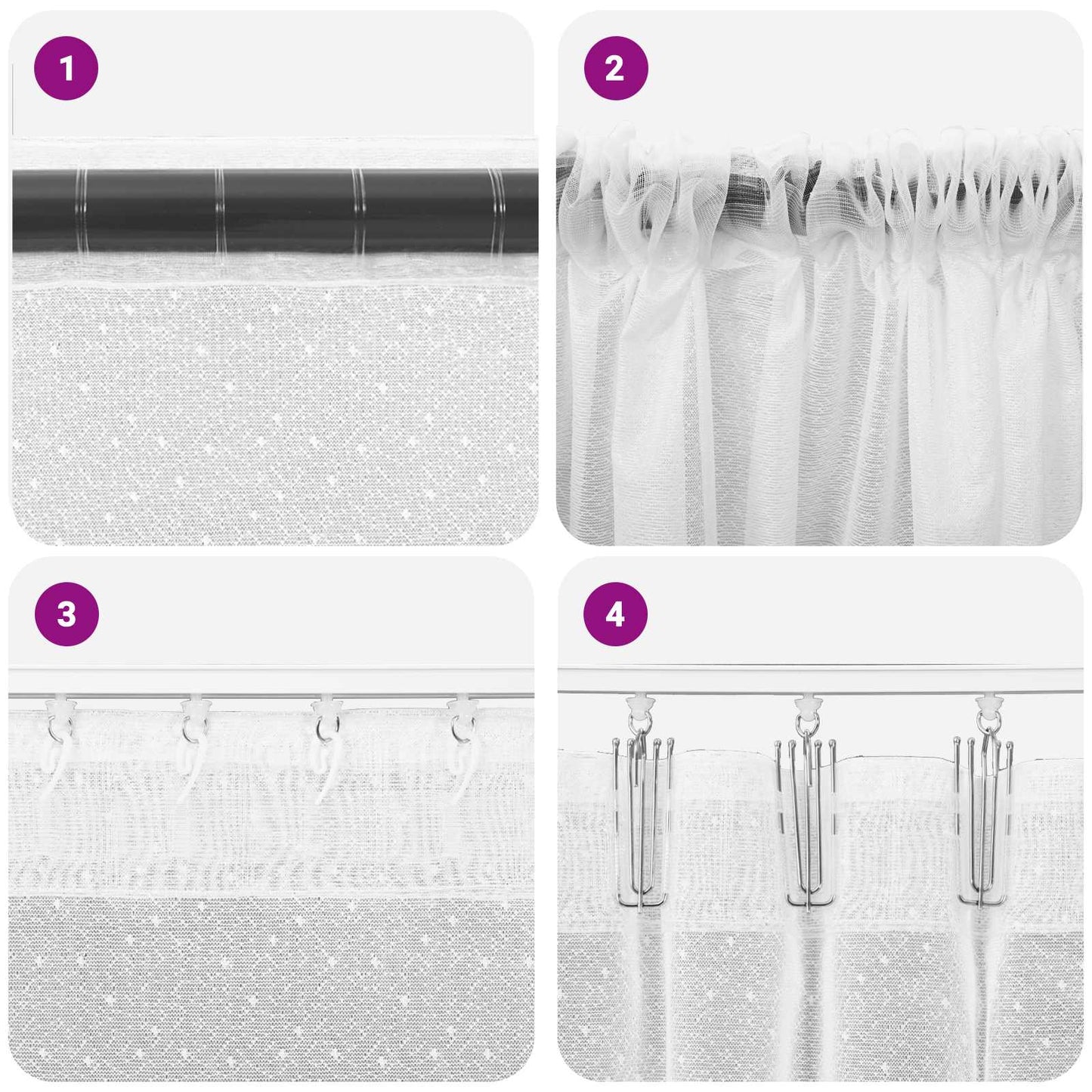 vidaXL Κουρτίνες με κουρτίνες Λευκό 500x100cm Πολυεστέρας