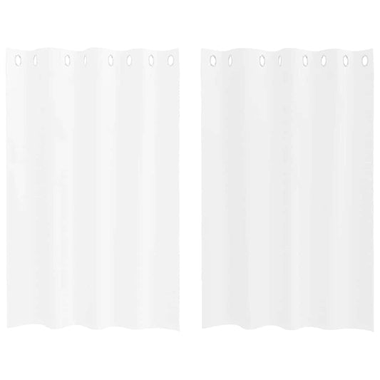 vidaXL Κουρτίνες με κουρτίνες 2 pcs Λευκό 140 x 140 εκ. Πολυεστέρας