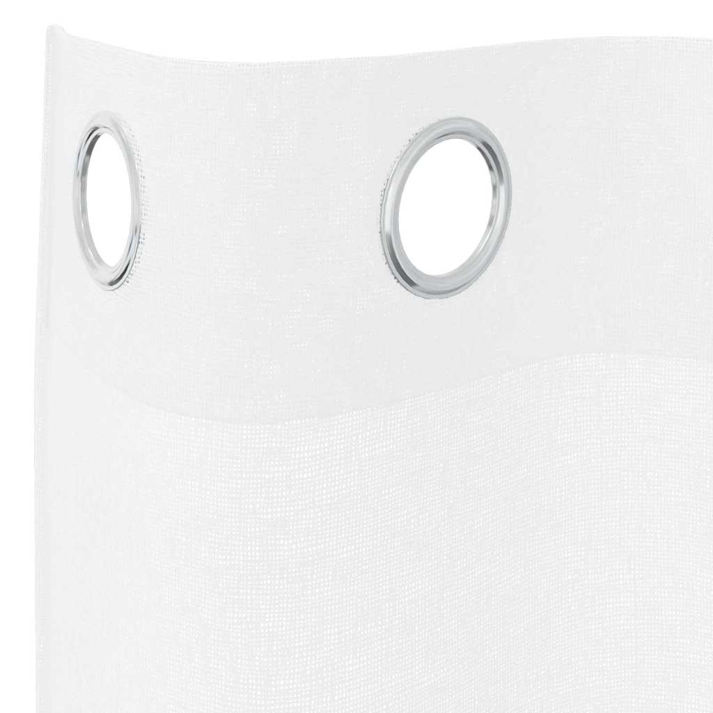 vidaXL Κουρτίνες με κουρτίνες 2 pcs Λευκό 140 x 175 εκ. Πολυεστέρας