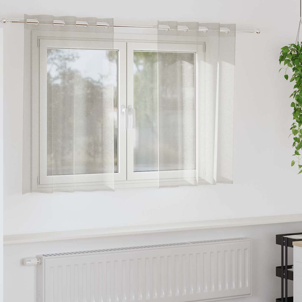 vidaXL Κουρτίνες με κουρτίνες 2 pcs Κρεμ 140 x 140 εκ. Πολυεστέρας