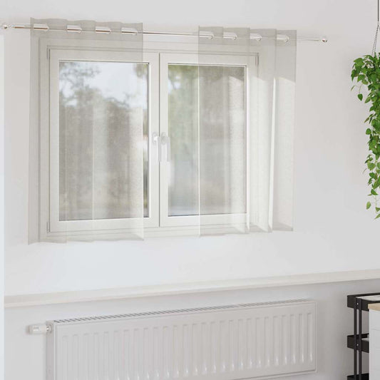 vidaXL Κουρτίνες με κουρτίνες 2 pcs Κρεμ 140 x 140 εκ. Πολυεστέρας