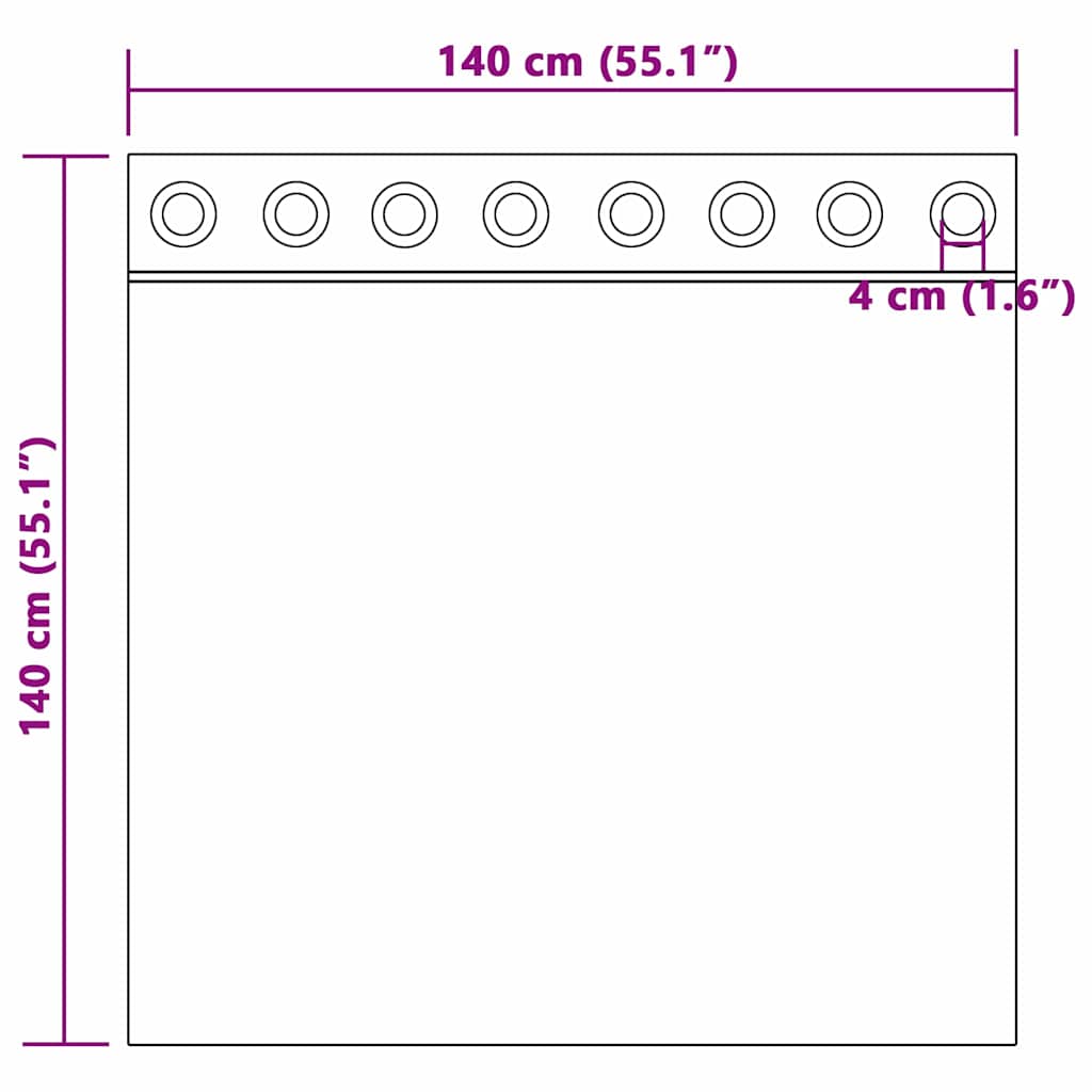 vidaXL Κουρτίνες με κουρτίνες 2 pcs Κρεμ 140 x 140 εκ. Πολυεστέρας