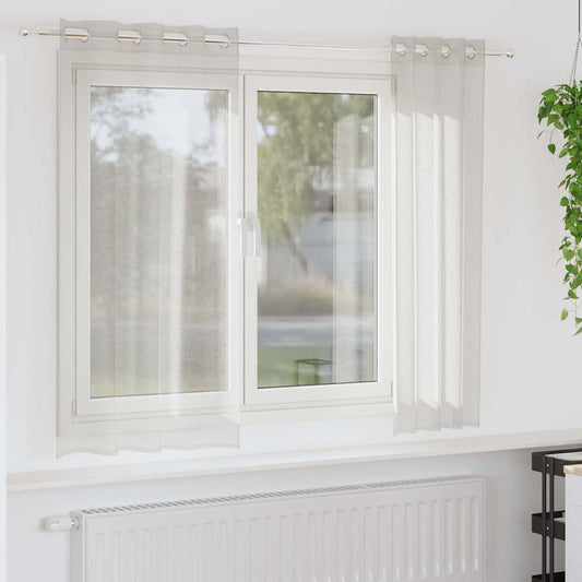 vidaXL Κουρτίνες με κουρτίνες 2 pcs Κρεμ 140 x 175 εκ. Πολυεστέρας