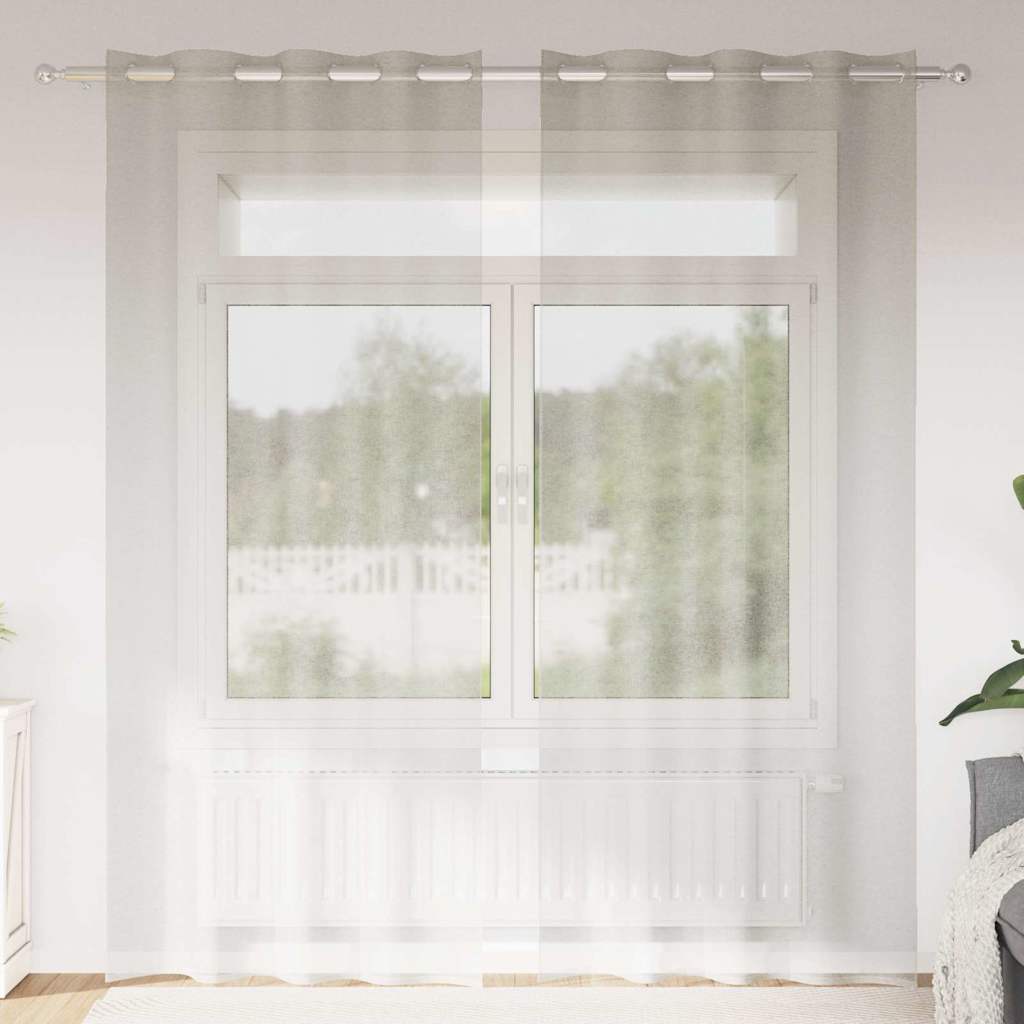 vidaXL Κουρτίνα βυσσινί 2 pcs Κρεμ 225 x 140 εκ. Πολυεστέρας