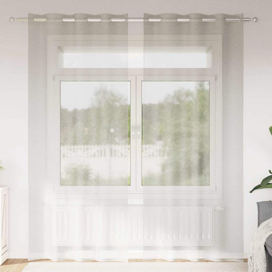 vidaXL Κουρτίνα βυσσινί 2 pcs Κρεμ 245 x 140 εκ. Πολυεστέρας
