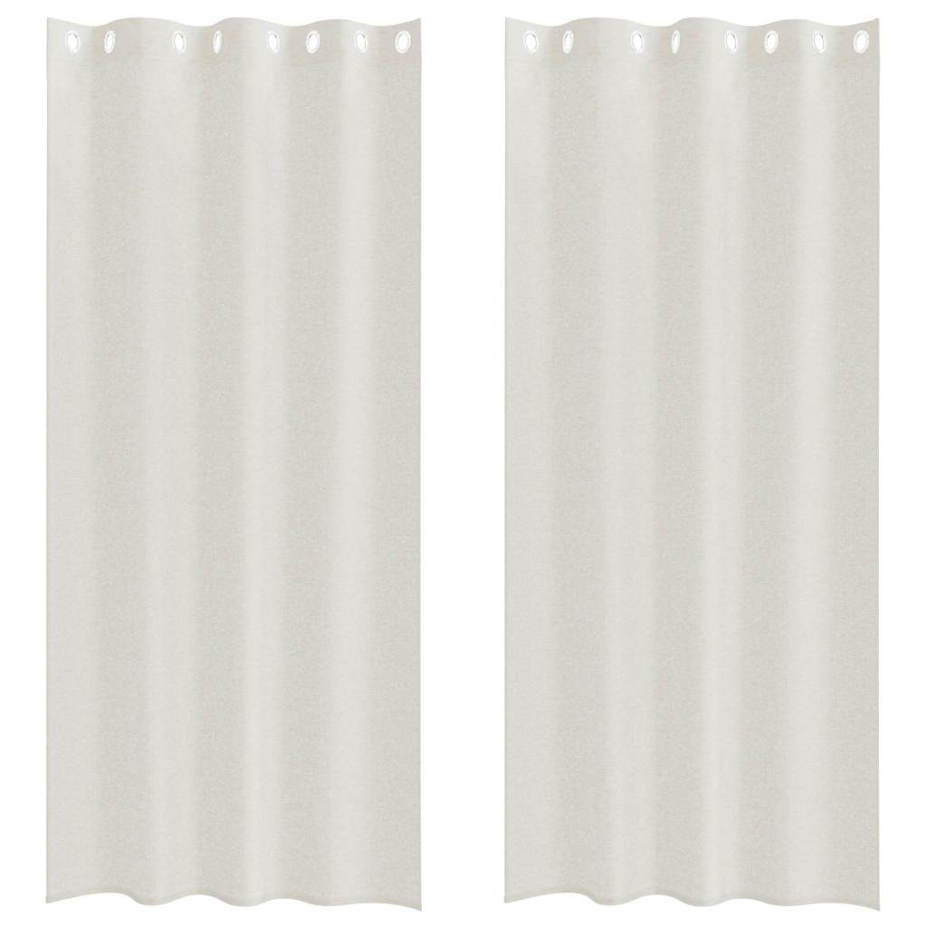 vidaXL Κουρτίνα βυσσινί 2 pcs Κρεμ 260 x 140 εκ. Πολυεστέρας