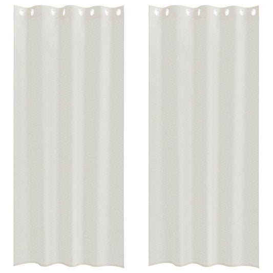 vidaXL Κουρτίνα βυσσινί 2 pcs Κρεμ 260 x 140 εκ. Πολυεστέρας