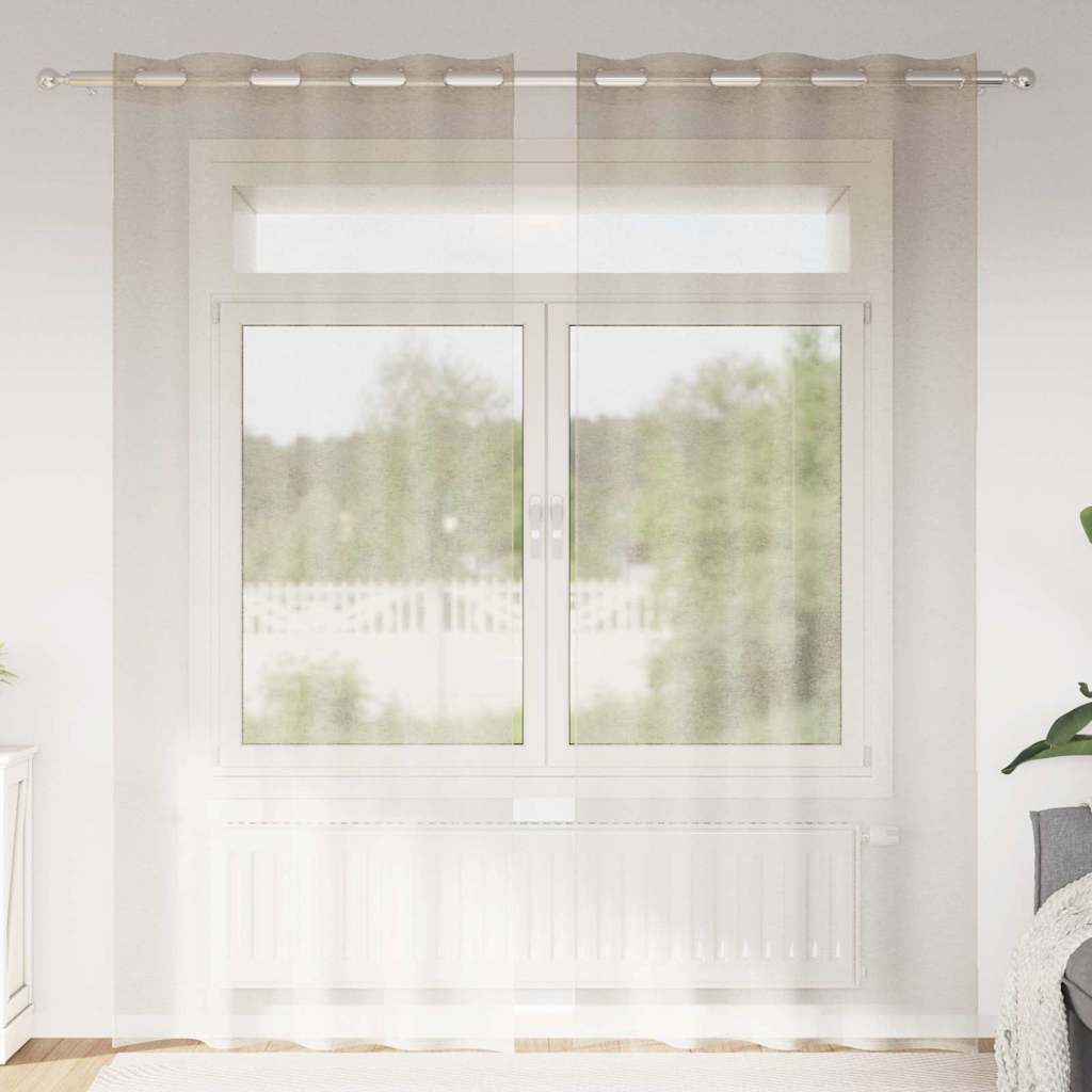 vidaXL Κουρτίνα βυσσινί 2 pcs Άμμος 225 x 140 εκ. Πολυεστέρας