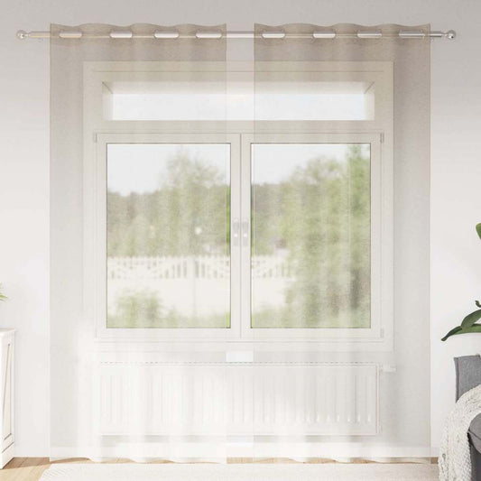vidaXL Κουρτίνα βυσσινί 2 pcs Άμμος 245 x 140 εκ. Πολυεστέρας