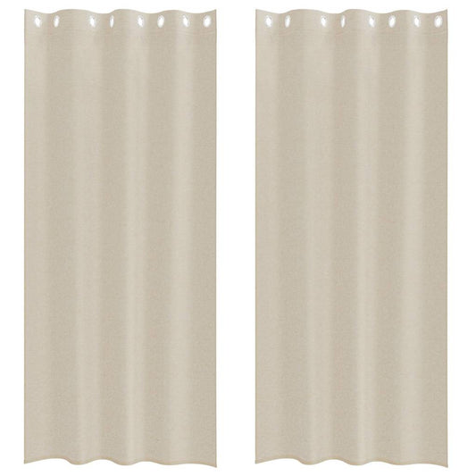vidaXL Κουρτίνα βυσσινί 2 pcs Άμμος 245 x 140 εκ. Πολυεστέρας