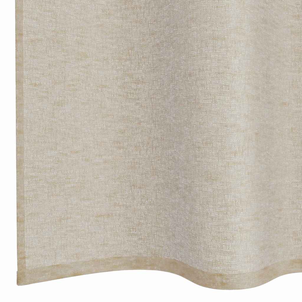 vidaXL Κουρτίνες με κουρτίνες 2 pcs Άμμος 140 x 260 εκ. Πολυεστέρας