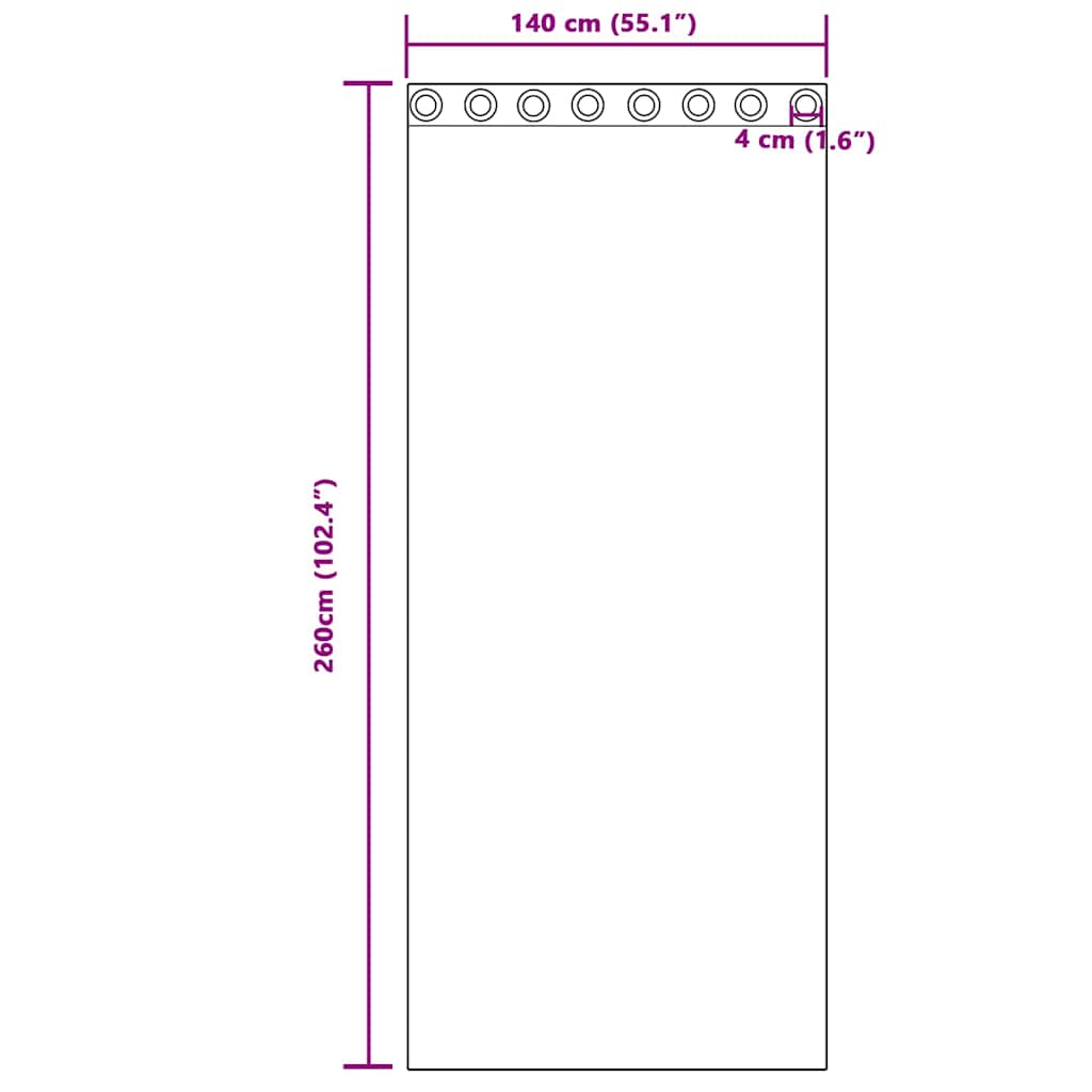 vidaXL Κουρτίνα βυσσινί 2 pcs Ανοιχτό γκρι 260 x 140 εκ. Πολυεστέρας