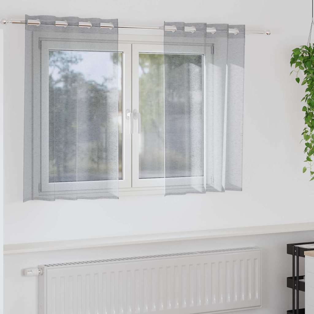 vidaXL Κουρτίνες 2 pcs Σκούρο γκρι 140 x 140 εκ. Πολυεστέρας