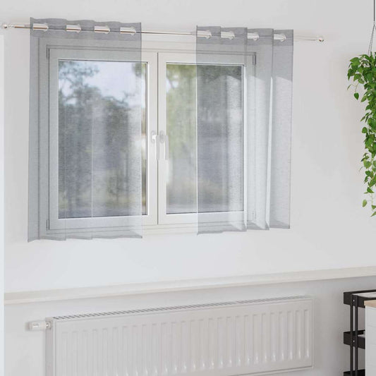 vidaXL Κουρτίνες 2 pcs Σκούρο γκρι 140 x 140 εκ. Πολυεστέρας