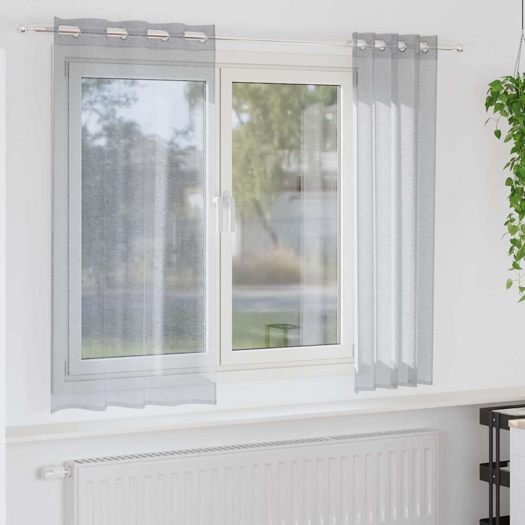 vidaXL Κουρτίνες 2 pcs Σκούρο γκρι 140 x 175 εκ. Πολυεστέρας
