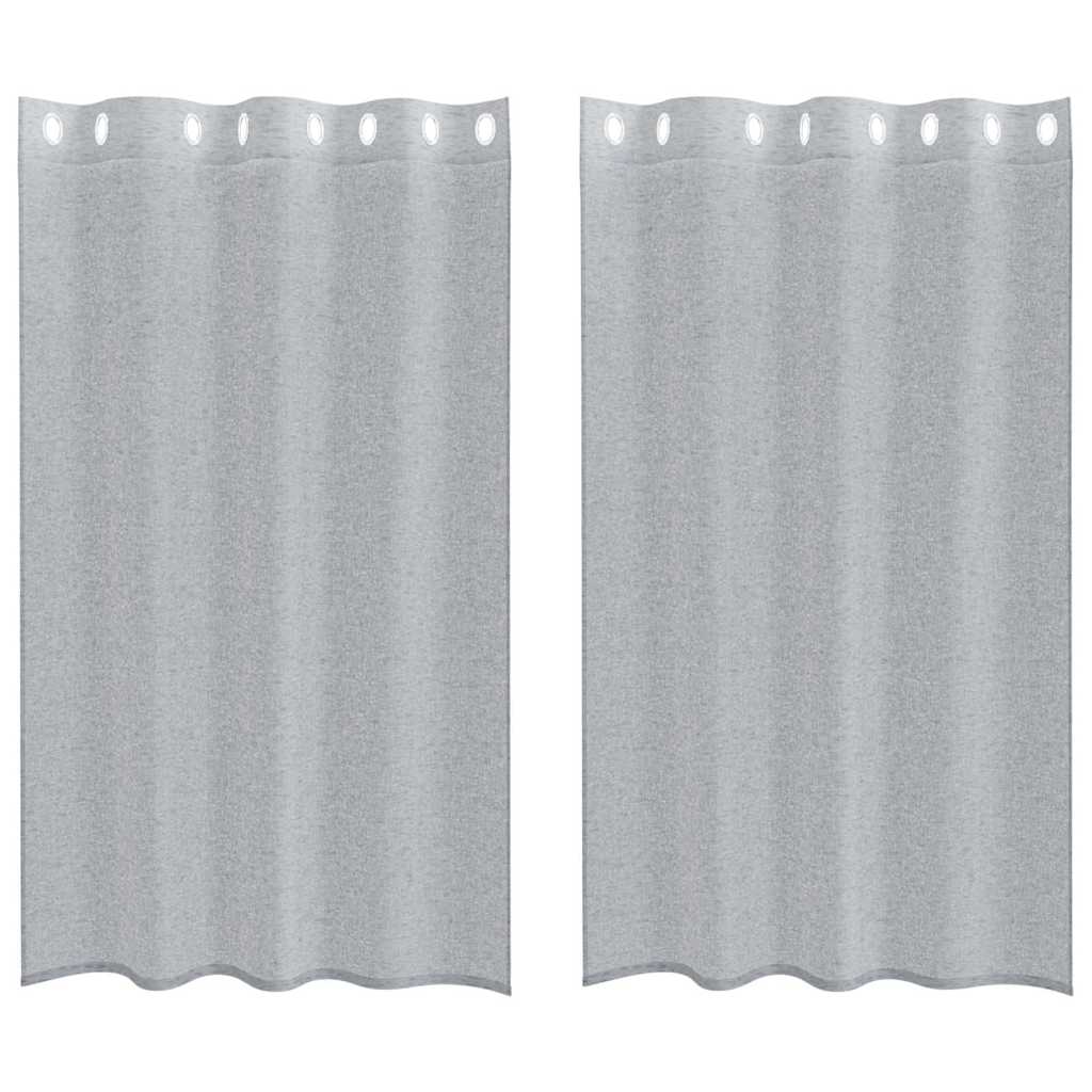 vidaXL Κουρτίνες 2 pcs Σκούρο γκρι 140 x 175 εκ. Πολυεστέρας