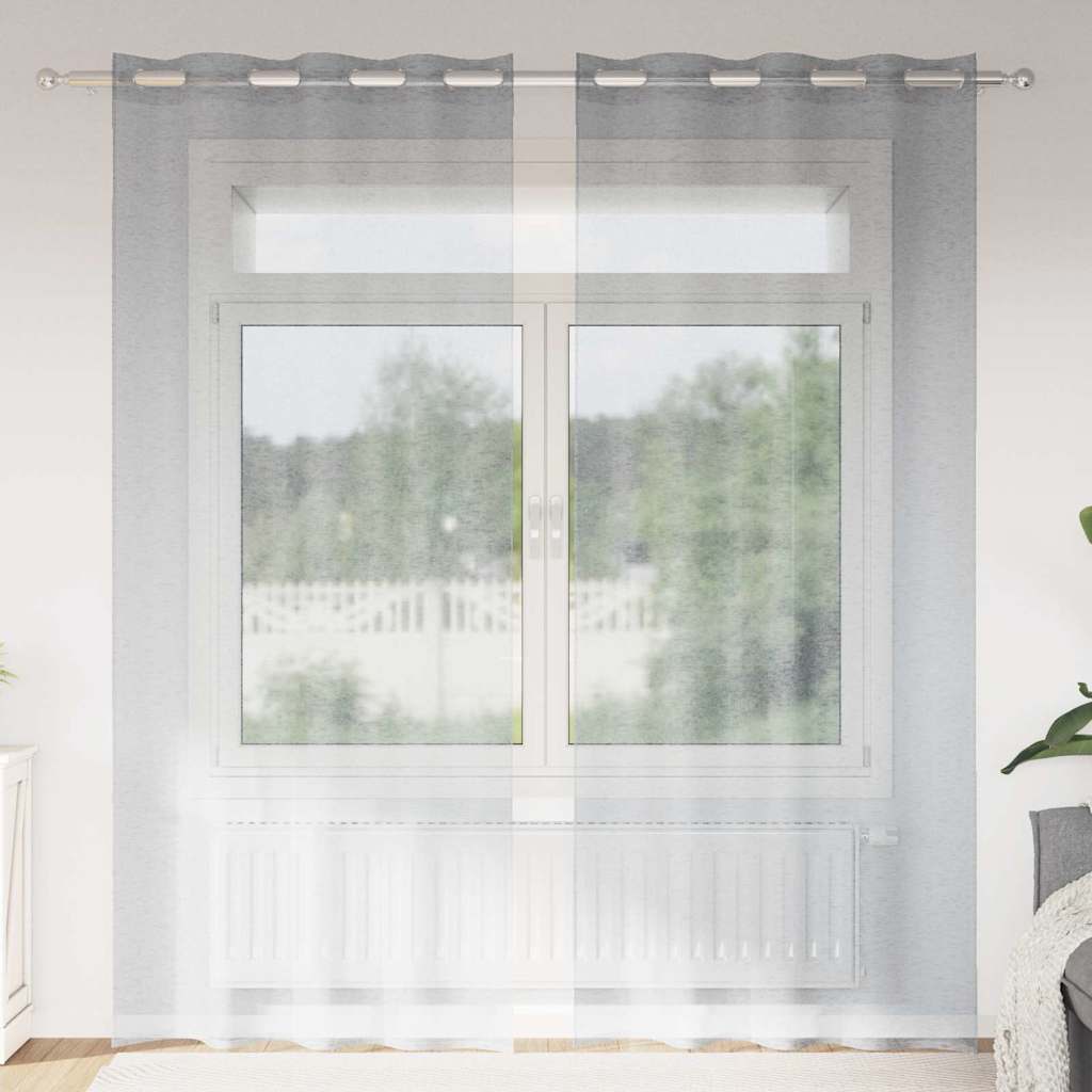 vidaXL Κουρτίνες 2 pcs Σκούρο γκρι 140 x 225 cm Πολυεστέρας