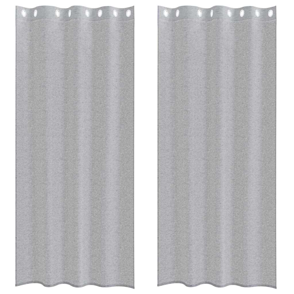vidaXL Κουρτίνες 2 pcs Σκούρο γκρι 140 x 225 cm Πολυεστέρας