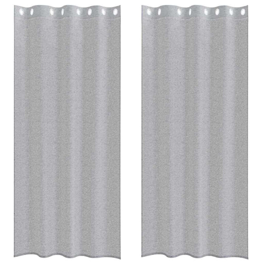 vidaXL Κουρτίνα βυσσινί 2 pcs Σκούρο Γκρι 245 x 140 εκ. Πολυεστέρας