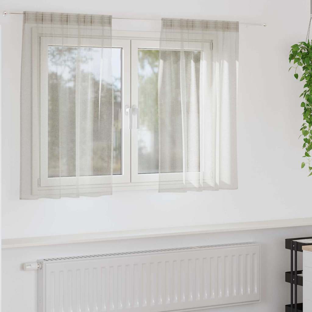 vidaXL Κουρτίνες με κουρτίνες 2 pcs Κρεμ 140 x 140 εκ. Πολυεστέρας