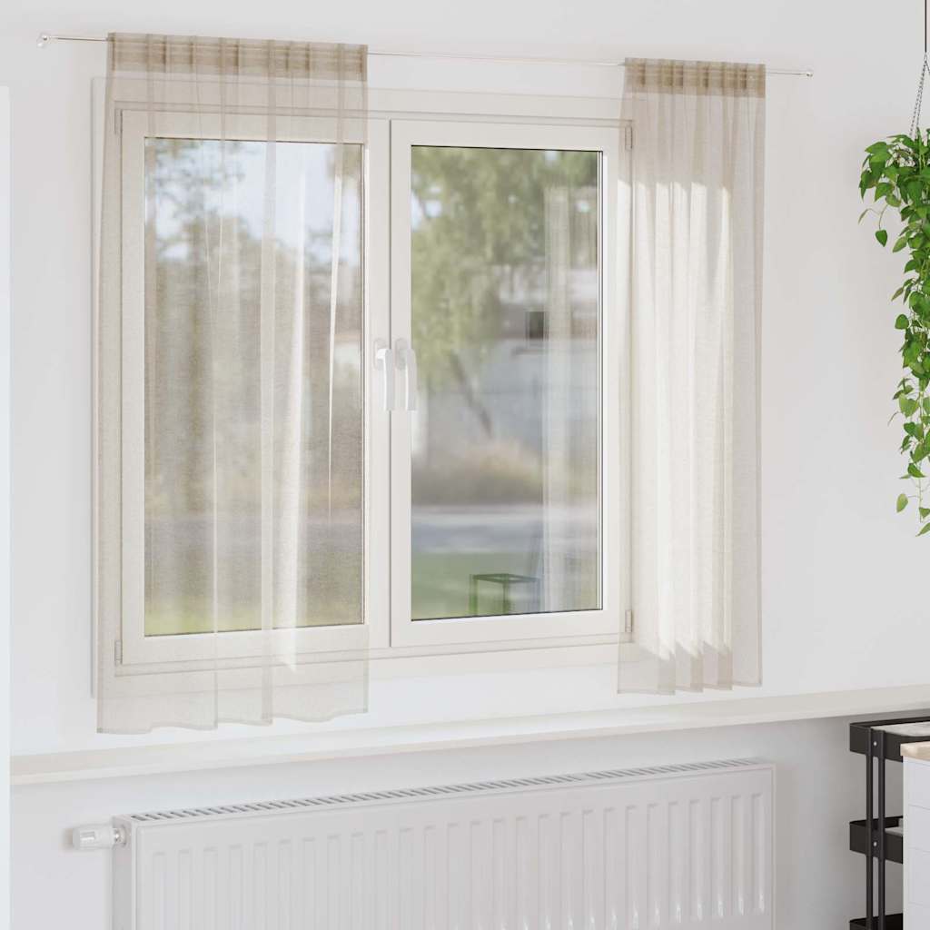 vidaXL Κουρτίνα βυσσινί 2 pcs Άμμος 175 x 140 εκ. Πολυεστέρας