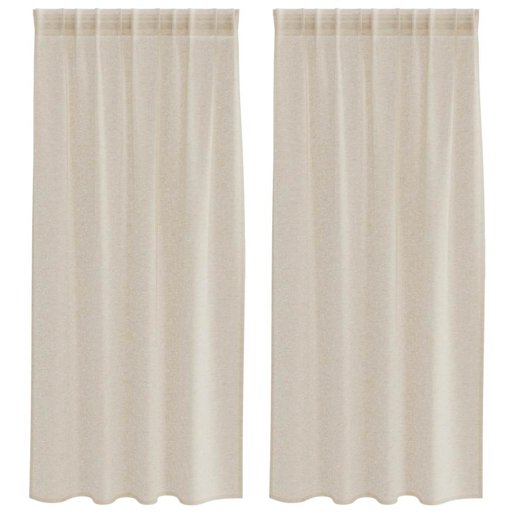 vidaXL Κουρτίνα βυσσινί 2 pcs Άμμος 175 x 140 εκ. Πολυεστέρας