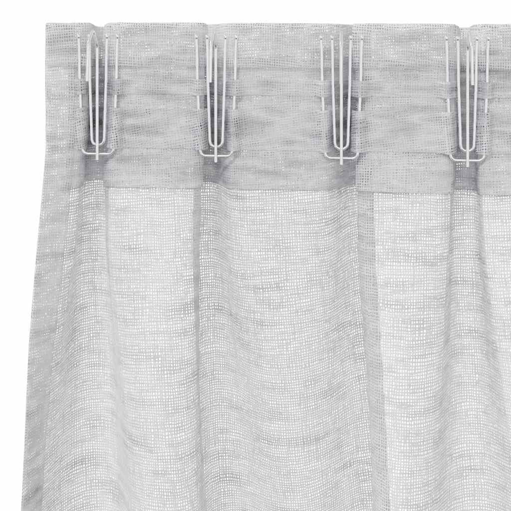 vidaXL Κουρτίνα βυσσινί 2 pcs Ανοιχτό γκρι 260 x 140 εκ. Πολυεστέρας