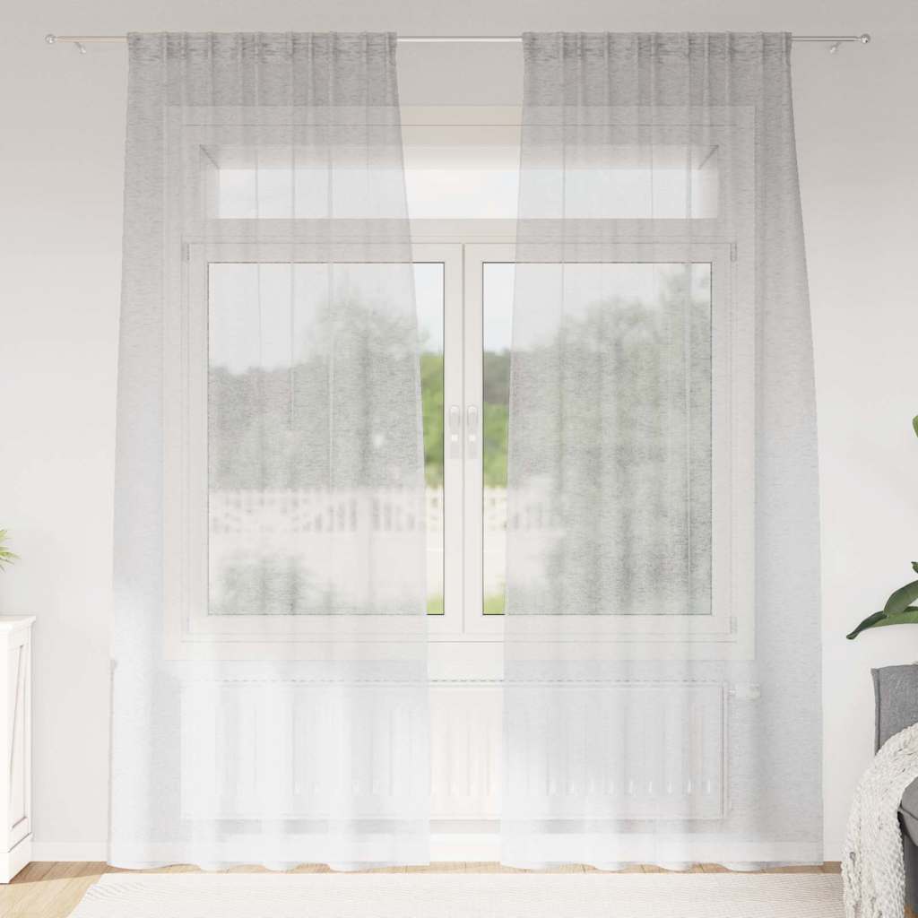 vidaXL Κουρτίνα βυσσινί 2 pcs Ανοιχτό γκρι 260 x 140 εκ. Πολυεστέρας