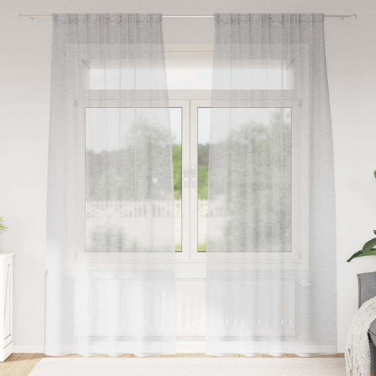 vidaXL Κουρτίνα βυσσινί 2 pcs Ανοιχτό γκρι 260 x 140 εκ. Πολυεστέρας