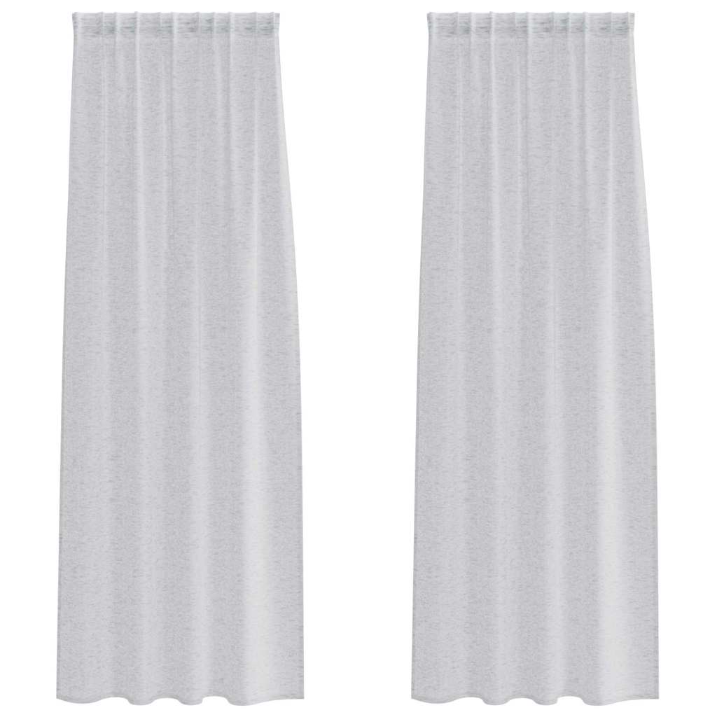 vidaXL Κουρτίνα βυσσινί 2 pcs Ανοιχτό γκρι 260 x 140 εκ. Πολυεστέρας