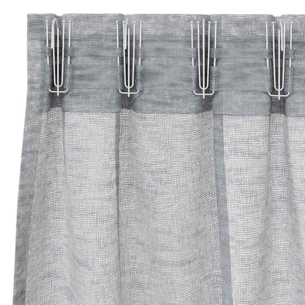 vidaXL Κουρτίνα βυσσινί 2 pcs Σκούρο Γκρι 245 x 140 εκ. Πολυεστέρας