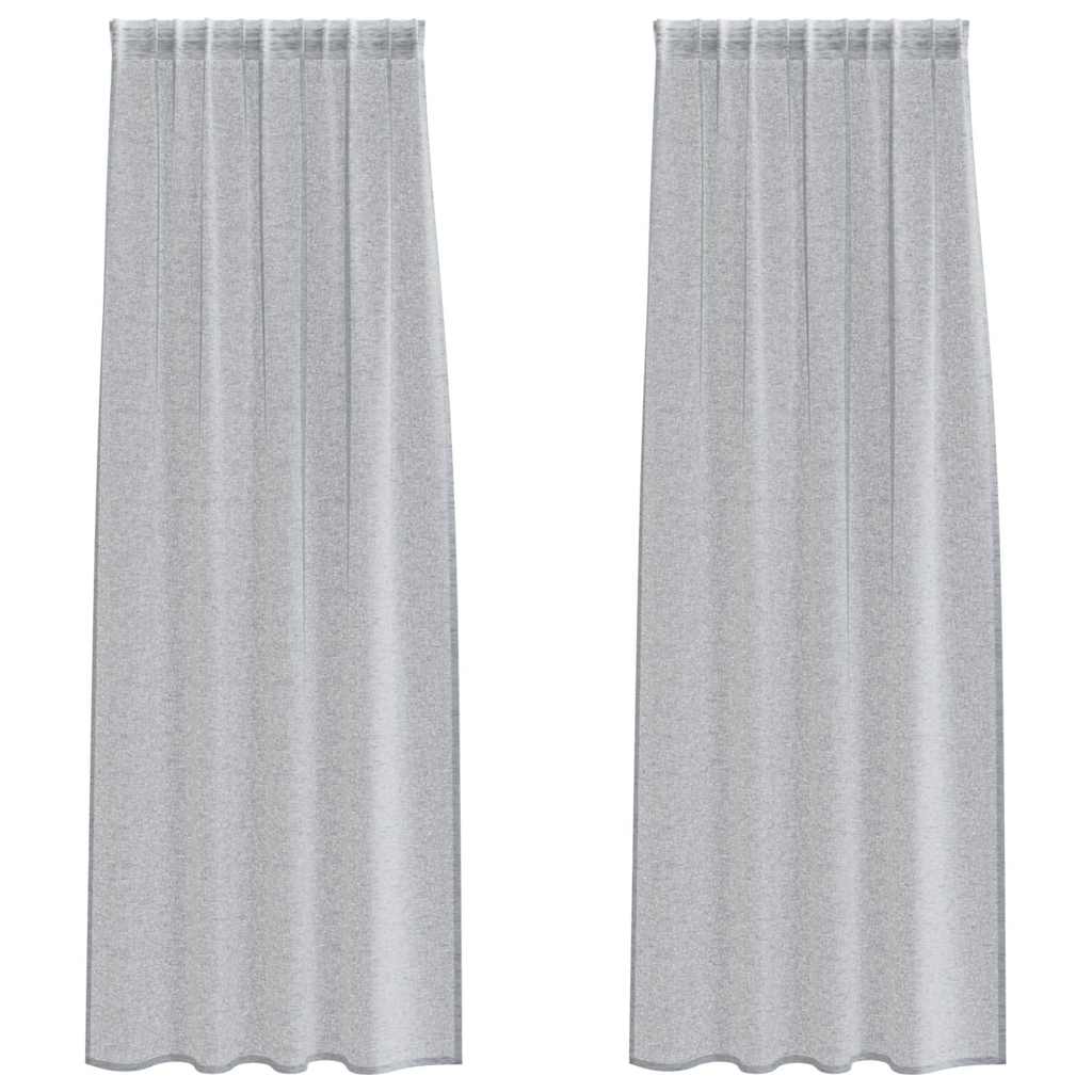vidaXL Κουρτίνα βυσσινί 2 pcs Σκούρο Γκρι 245 x 140 εκ. Πολυεστέρας