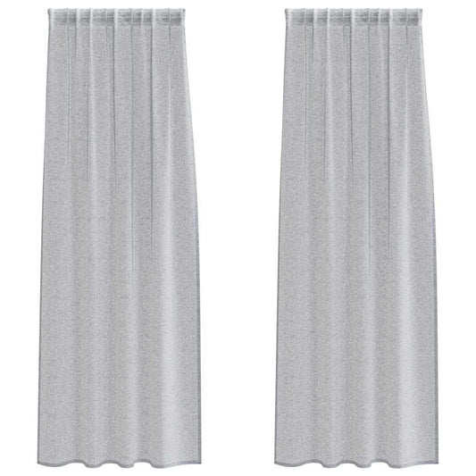 vidaXL Κουρτίνα βυσσινί 2 pcs Σκούρο Γκρι 245 x 140 εκ. Πολυεστέρας