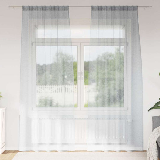 vidaXL Κουρτίνα βυσσινί 2 pcs Σκούρο Γκρι 260 x 140 εκ. Πολυεστέρας