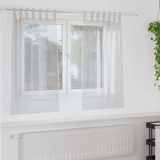 vidaXL Κουρτίνες 2 pcs Ανοιχτό γκρι 140 x 140 εκ. Πολυεστέρας