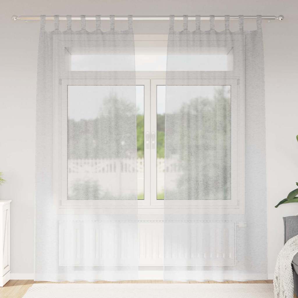 vidaXL Κουρτίνα βυσσινί 2 pcs Ανοιχτό γκρι 245 x 140 εκ. Πολυεστέρας
