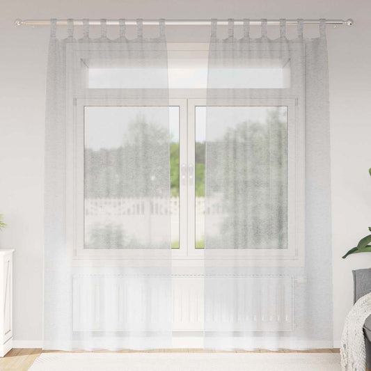 vidaXL Κουρτίνα βυσσινί 2 pcs Ανοιχτό γκρι 245 x 140 εκ. Πολυεστέρας