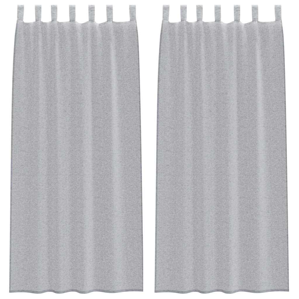 vidaXL Κουρτίνες 2 pcs Σκούρο γκρι 140 x 225 cm Πολυεστέρας