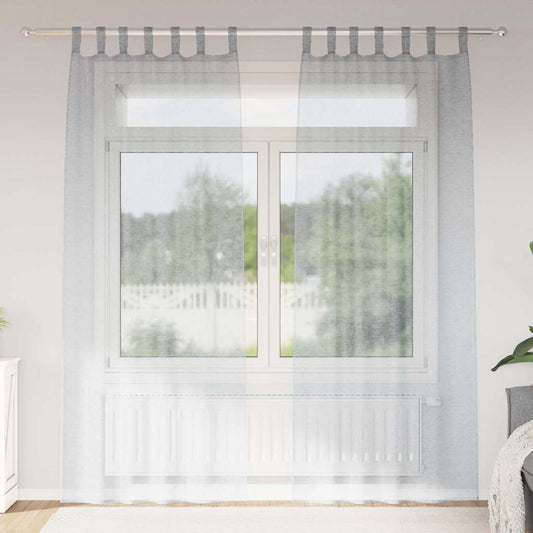 vidaXL Κουρτίνα βυσσινί 2 pcs Σκούρο Γκρι 260 x 140 εκ. Πολυεστέρας