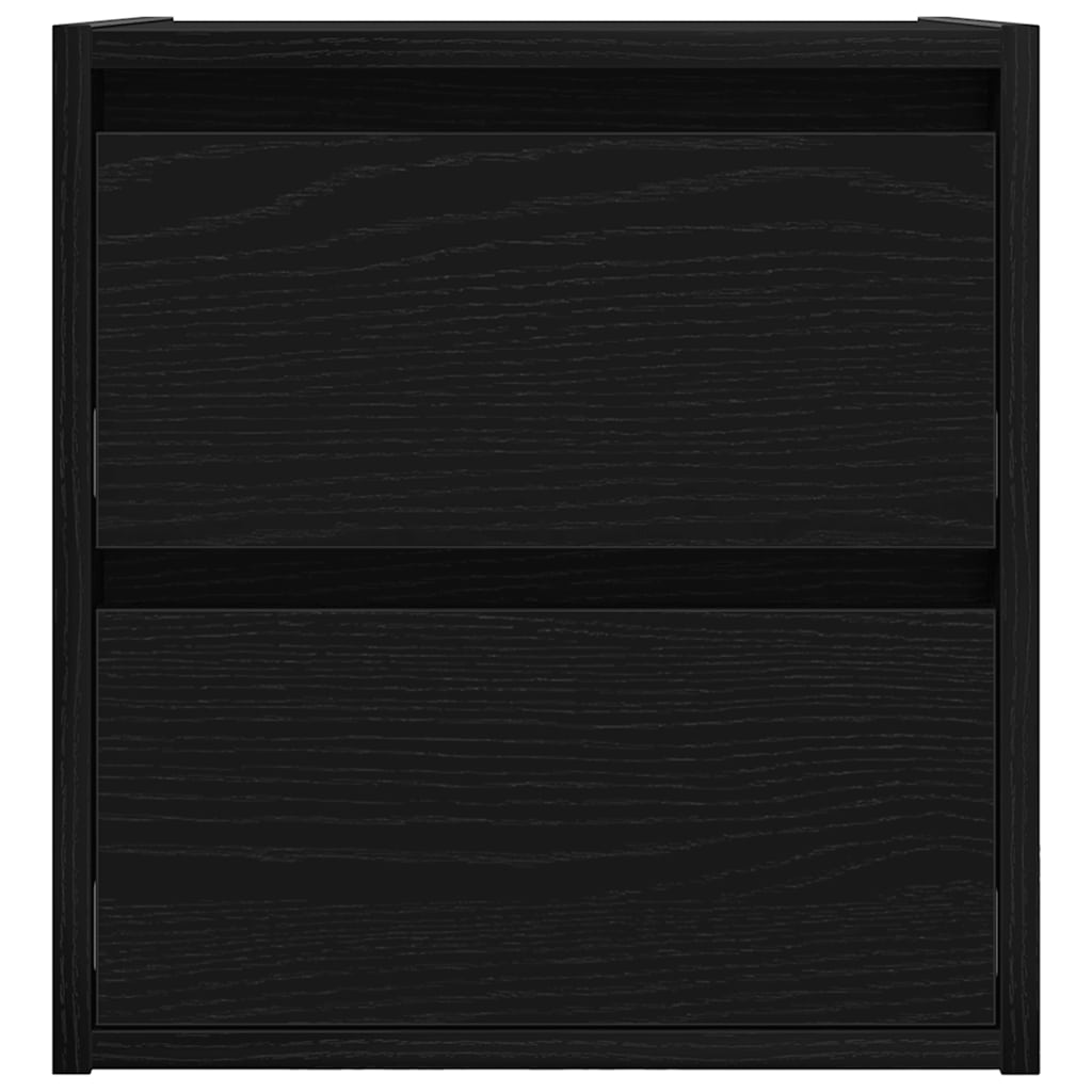 vidaXL Κομοδίνο Επιτοίχιο Μαύρη βελανιδιά 38x34x40 εκ.