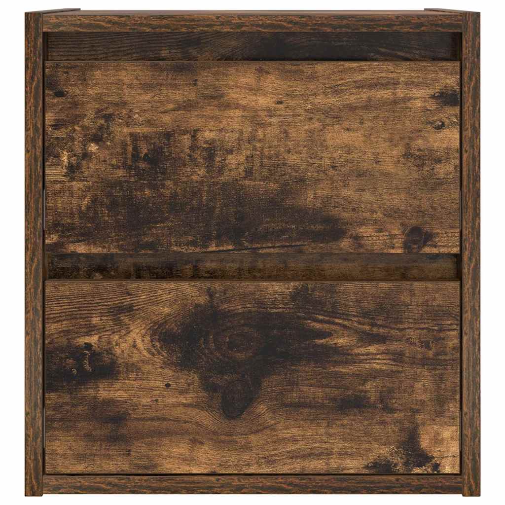 vidaXL Κομοδίνο Επιτοίχιο Καπνιστή Δρυς 38x34x40 εκ.