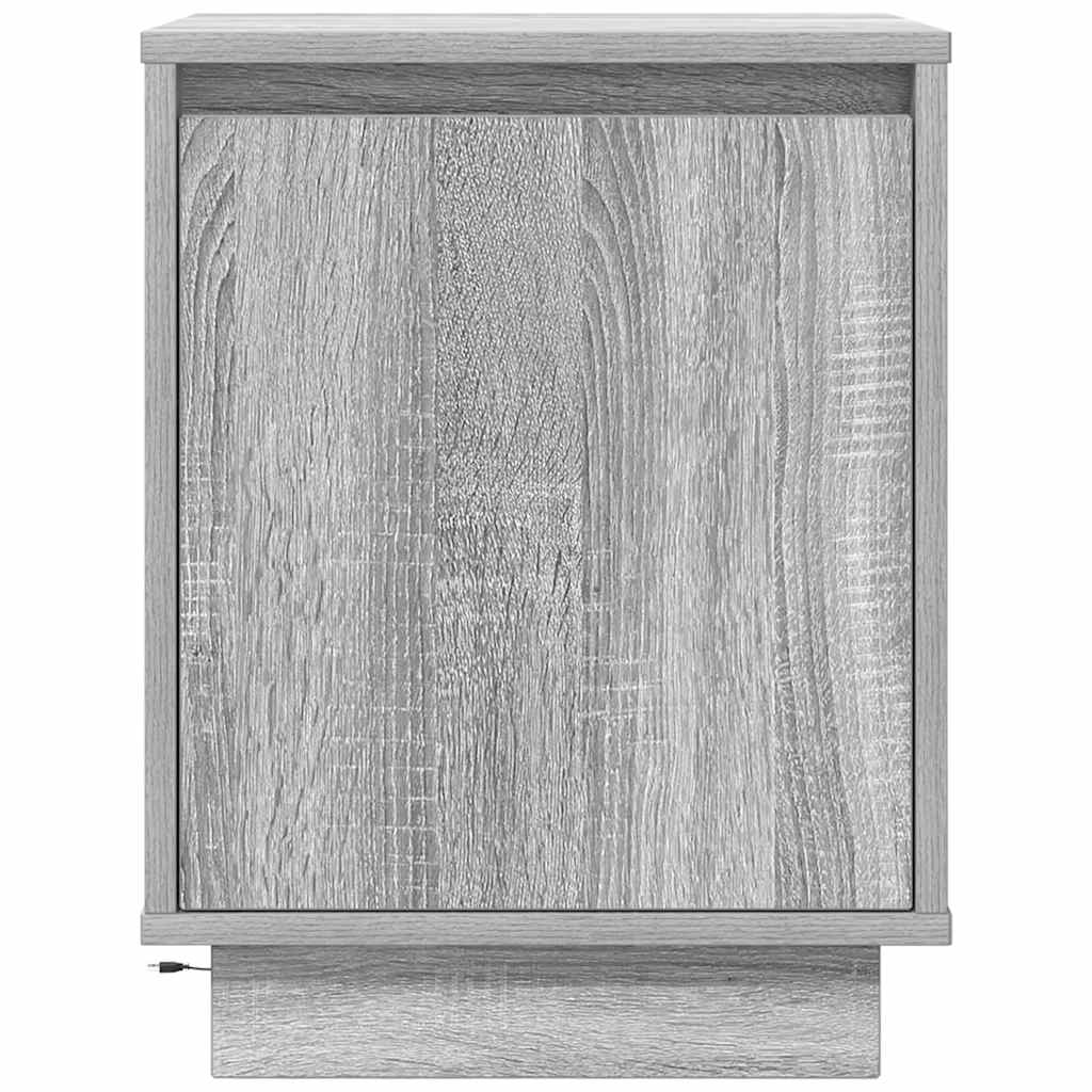vidaXL Κομοδίνο με φώτα LED Γκρι Sonoma 38x34x50 cm