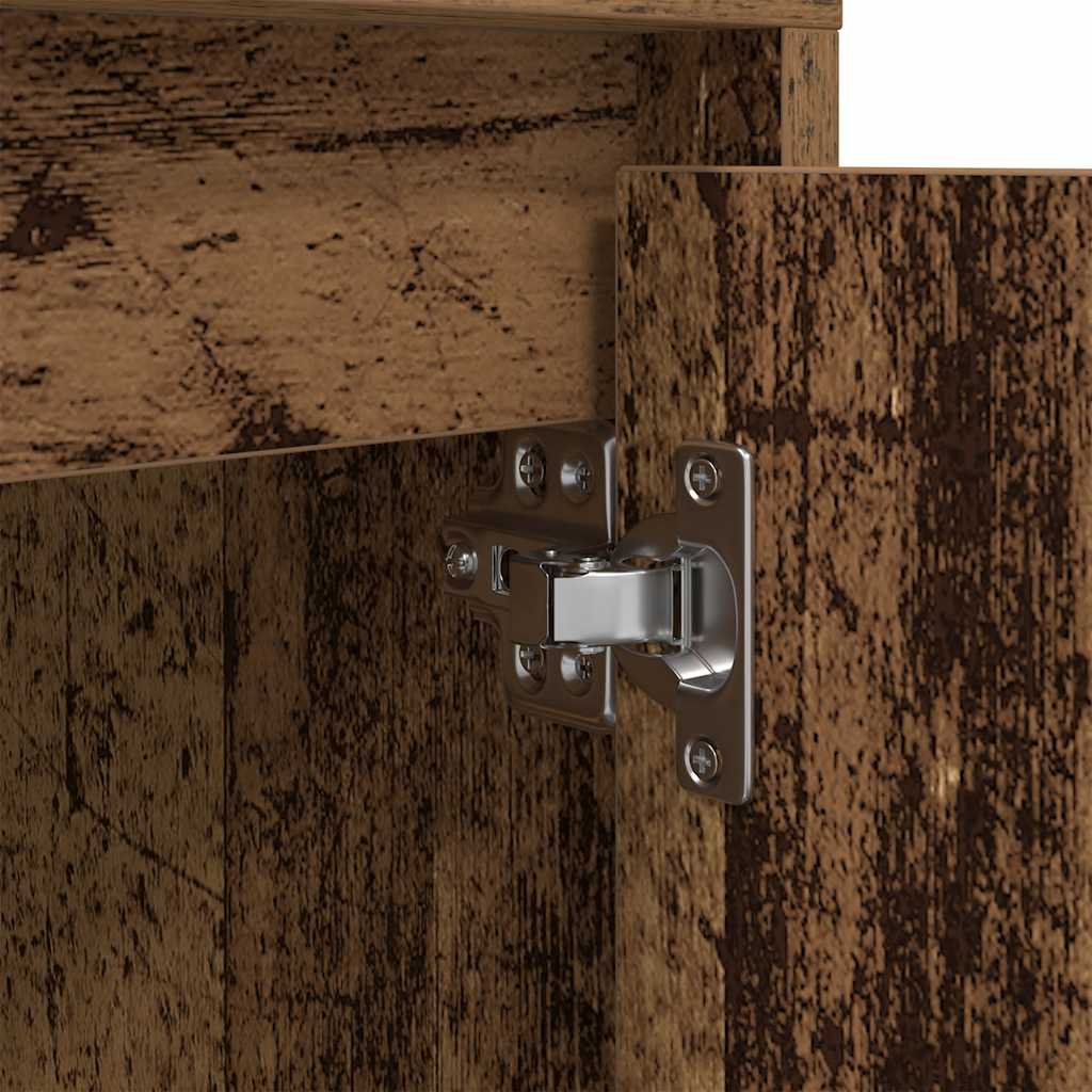 vidaXL Κομοδίνο με φώτα LED Παλιό ξύλο 38x34x50 cm