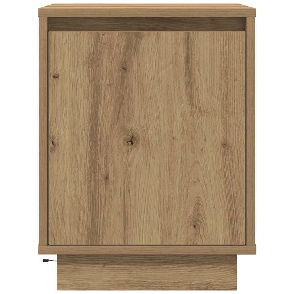 vidaXL Κομοδίνο με φώτα LED Artisan Oak 38x34x50 cm