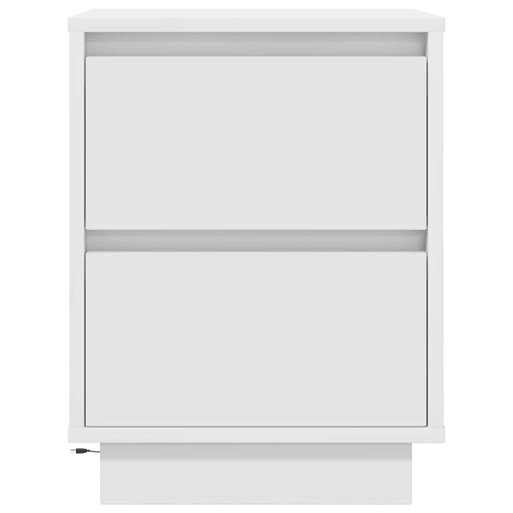 vidaXL Κομοδίνα με φώτα LED 2 τεμάχια Λευκό 38x34x50 cm