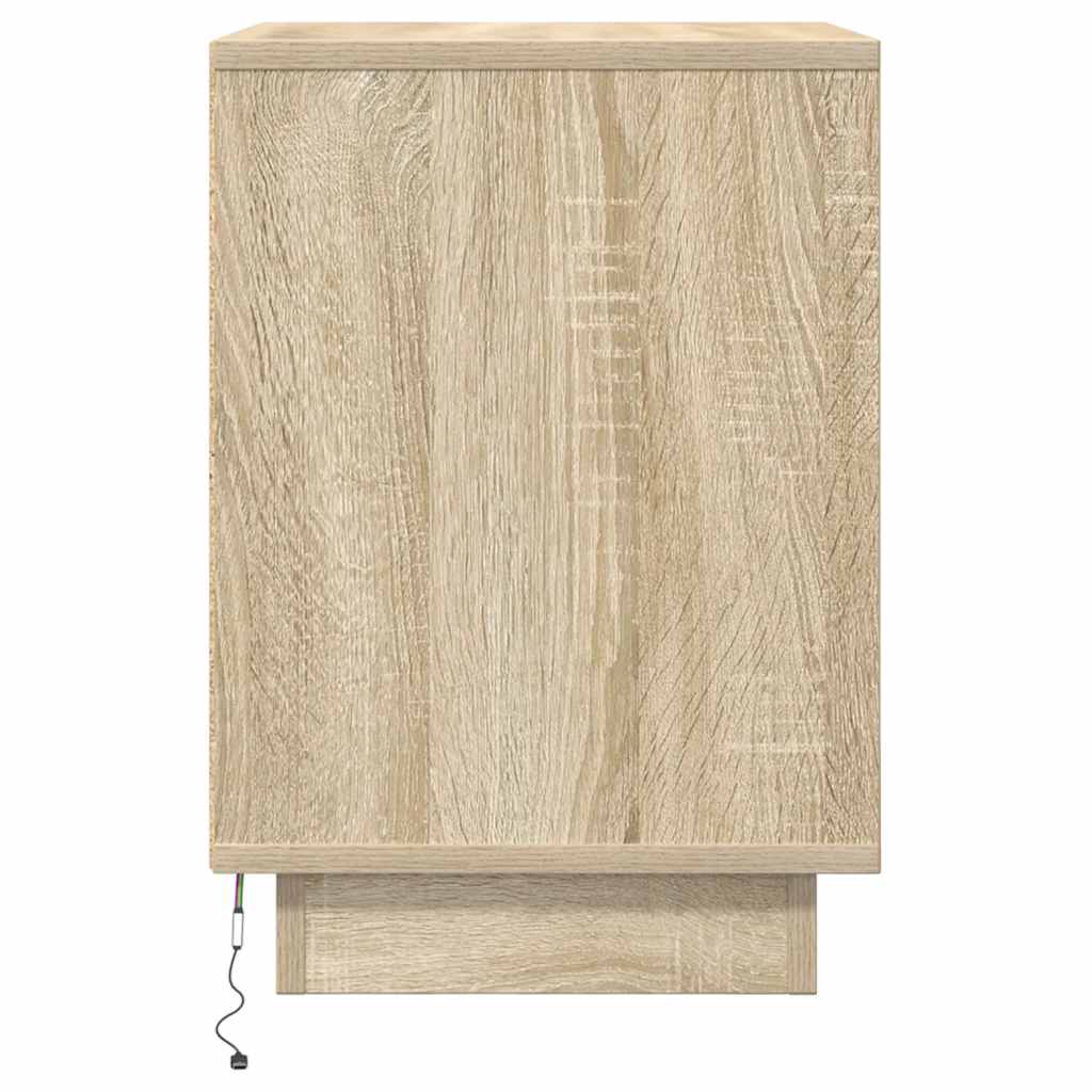 vidaXL Κομοδίνα με φώτα LED 2 τεμάχια Sonoma Oak 38x34x50 cm