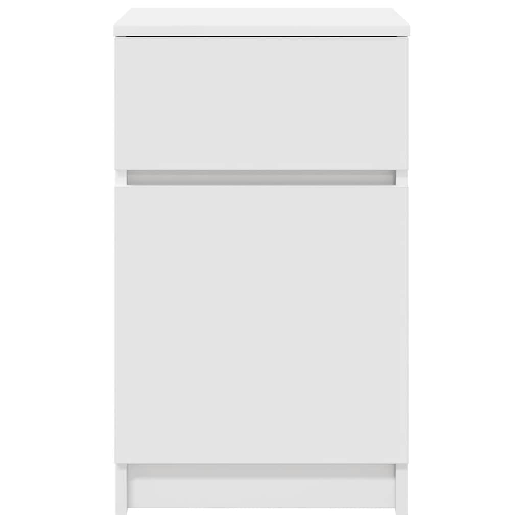 vidaXL Κομοδίνα 2 τεμ. Λευκά 39x35x65 εκ. από Επεξεργασμένο Ξύλο